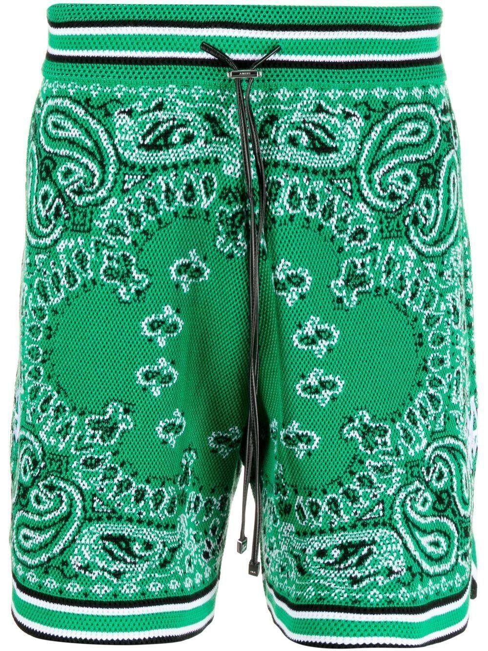Amiri Bandana Print Shorts in Green for Men | Lyst