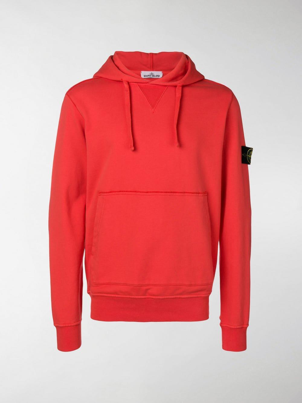 Stone island red hoodie sale