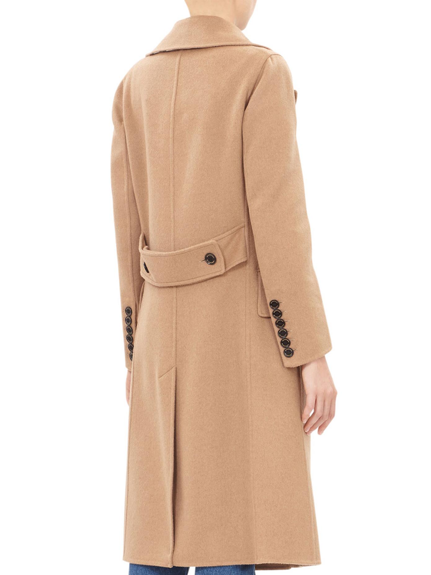 Burberry Wool Double Breasted Camel Hair Coat in Beige