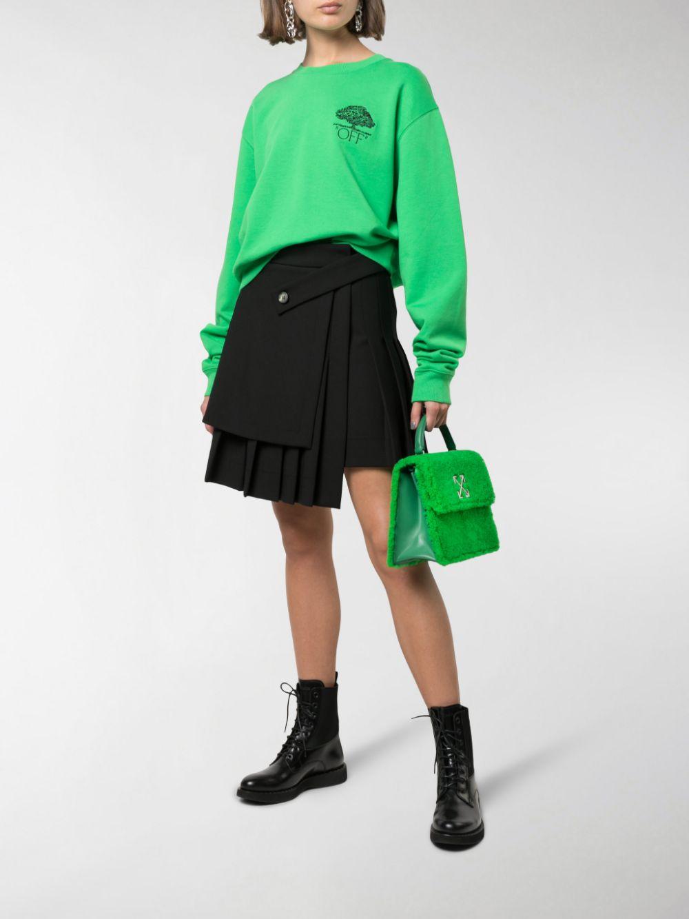 off white furry bolsa