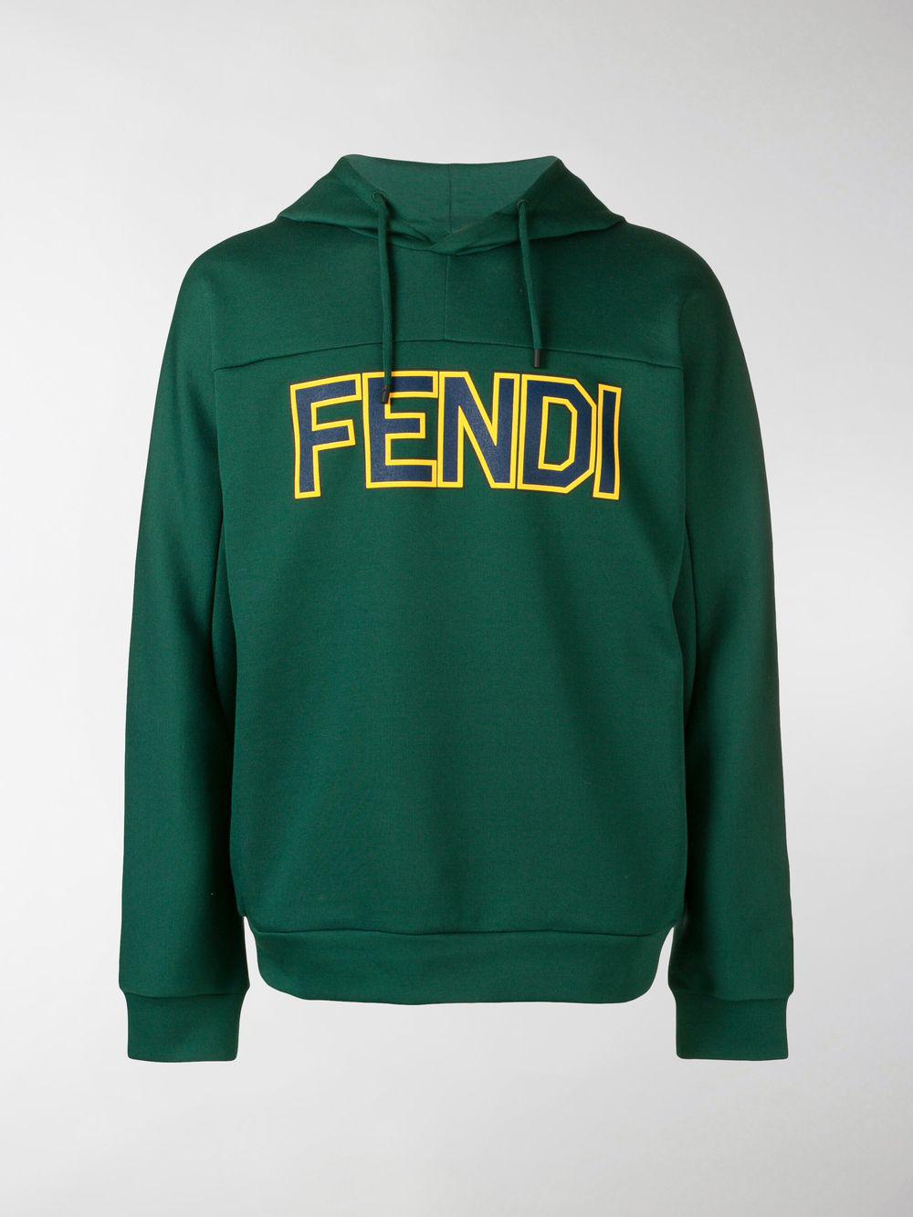 Fendi Logo Print Hoodie in Green for Men | Lyst