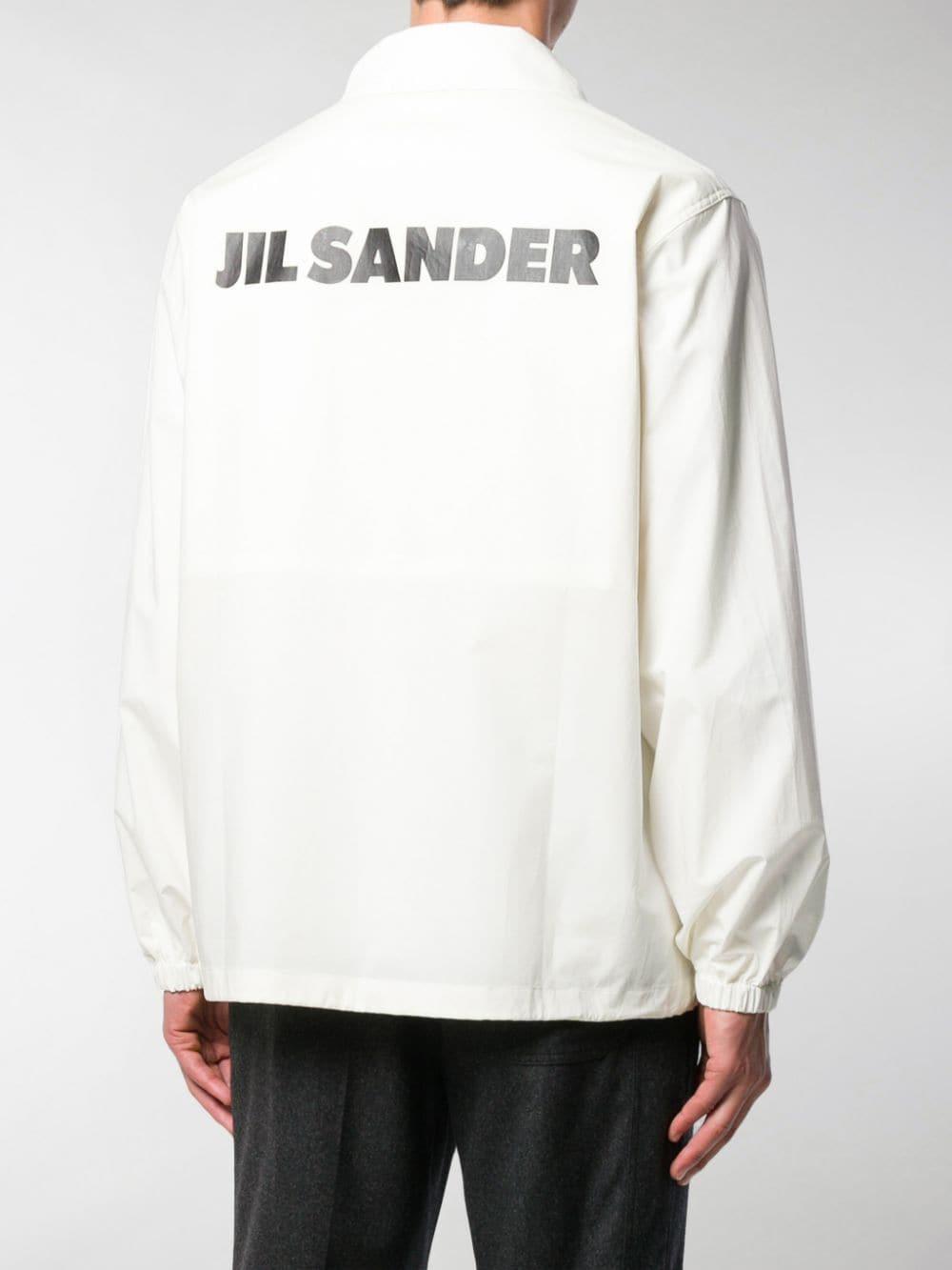Jil Sander Logo Printed Shirt Jacket in White for Men - Lyst