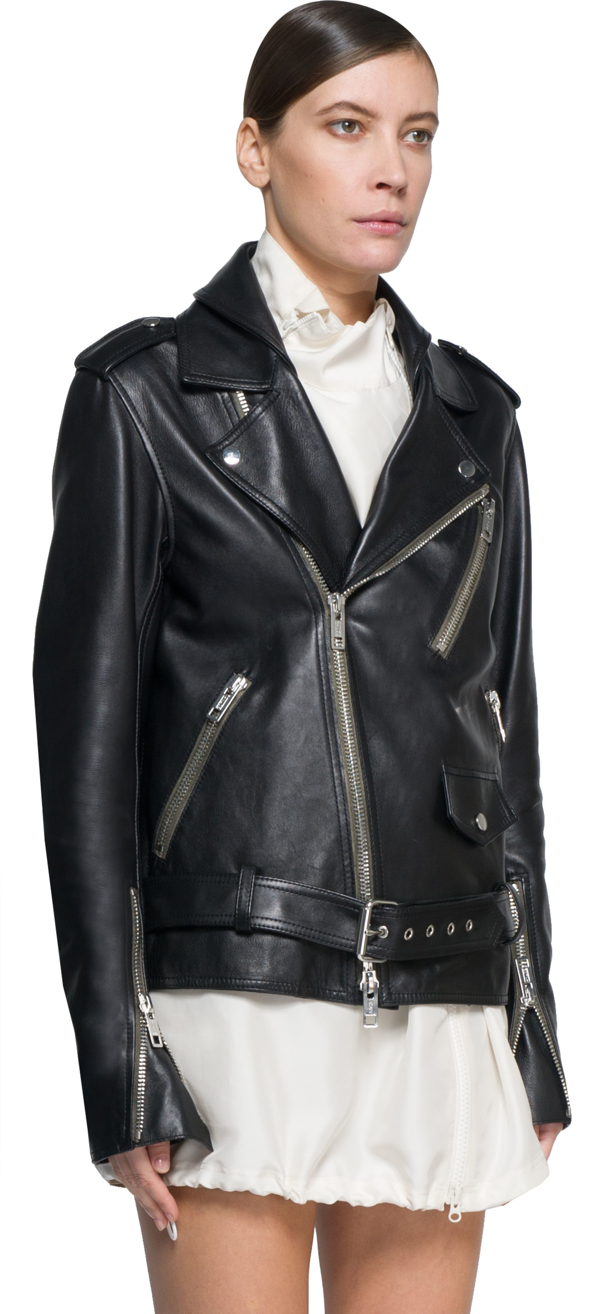 lyst 3 1 phillip lim leather biker jacket in black lyst 3 1 phillip lim leather biker jacket in black
