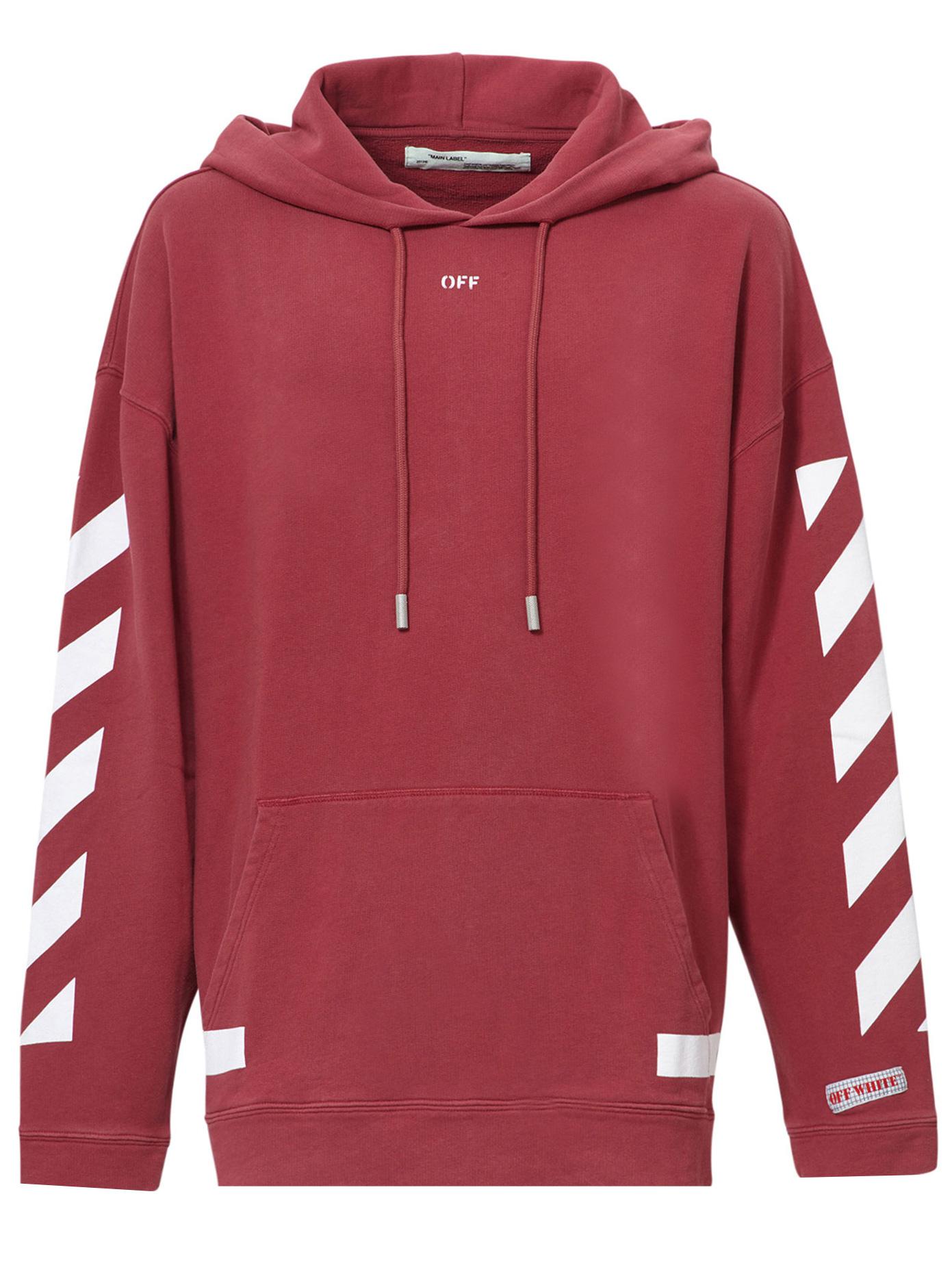 off white burgundy hoodie