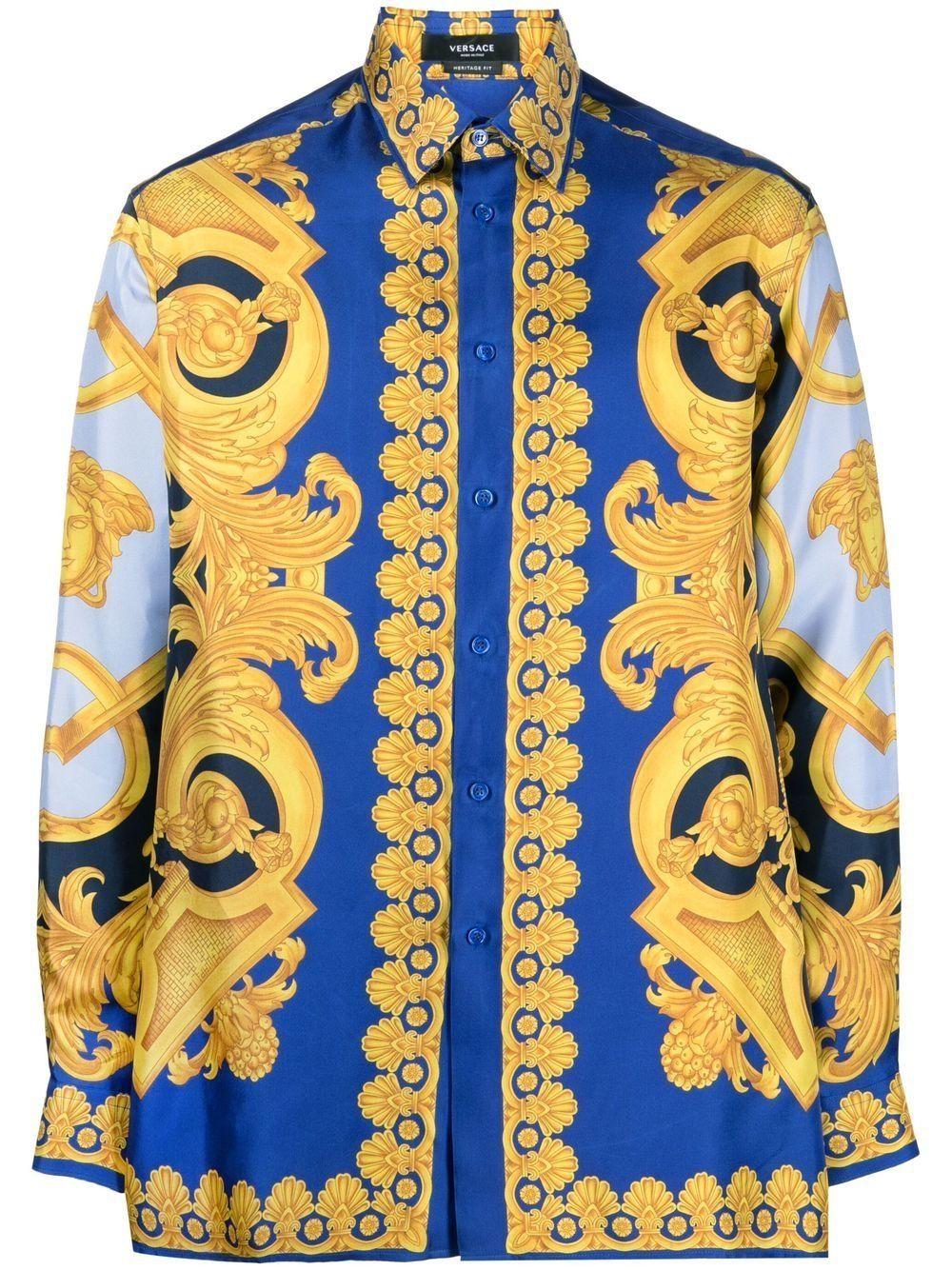 Versace Hemd mit barockem Muster in Blau für Herren | Lyst DE