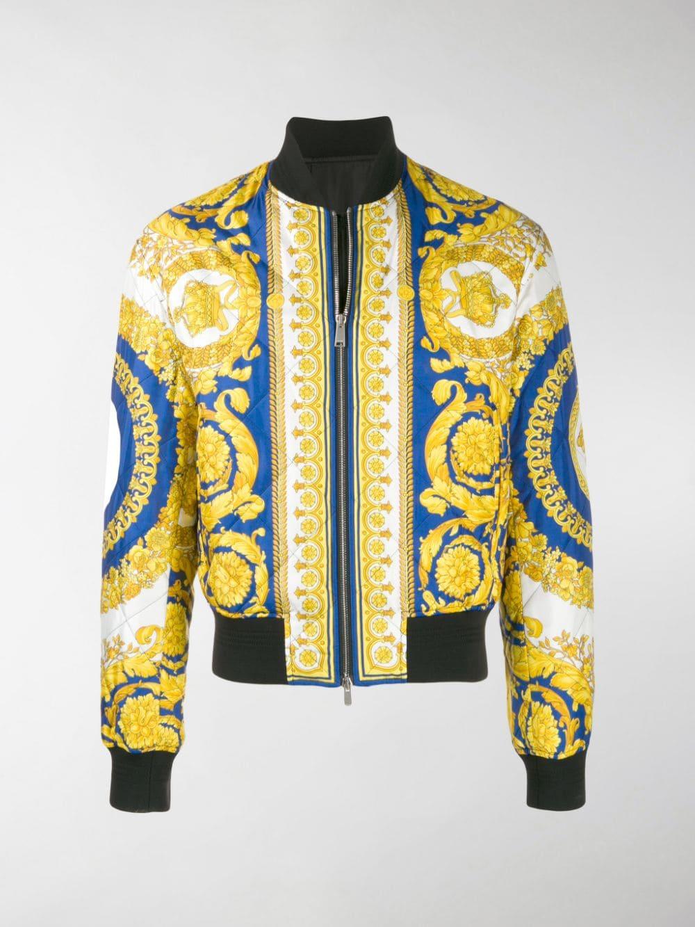 versace printed bomber jacket