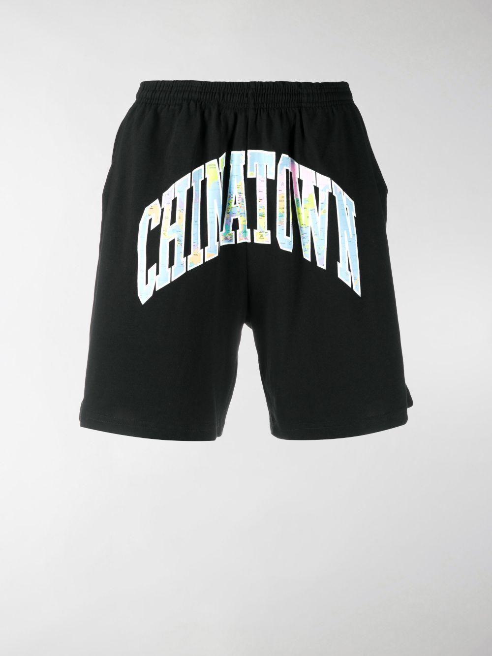 Chinatown Market Cotton Logo Print Track Shorts in Black ...