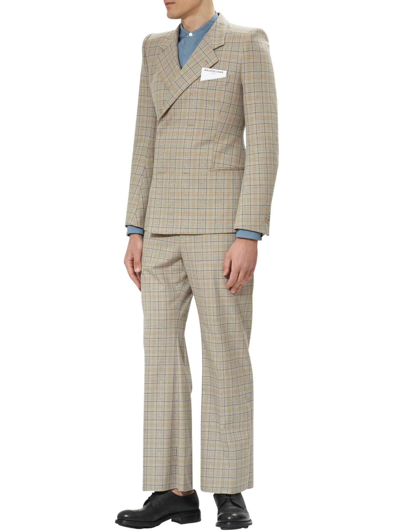 Balenciaga Cotton Prince Of Wales Trousers in Beige/Checked (Natural) for  Men - Lyst