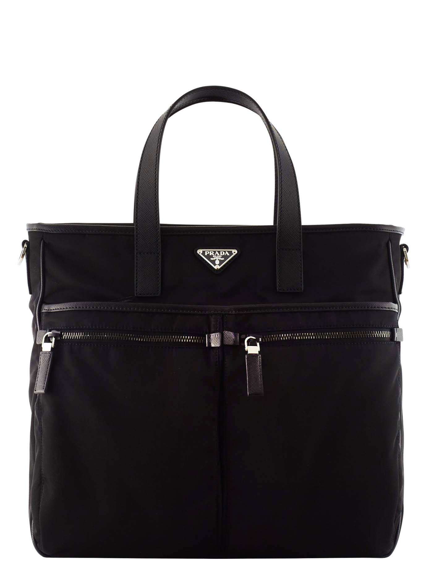 black prada nylon tote bag