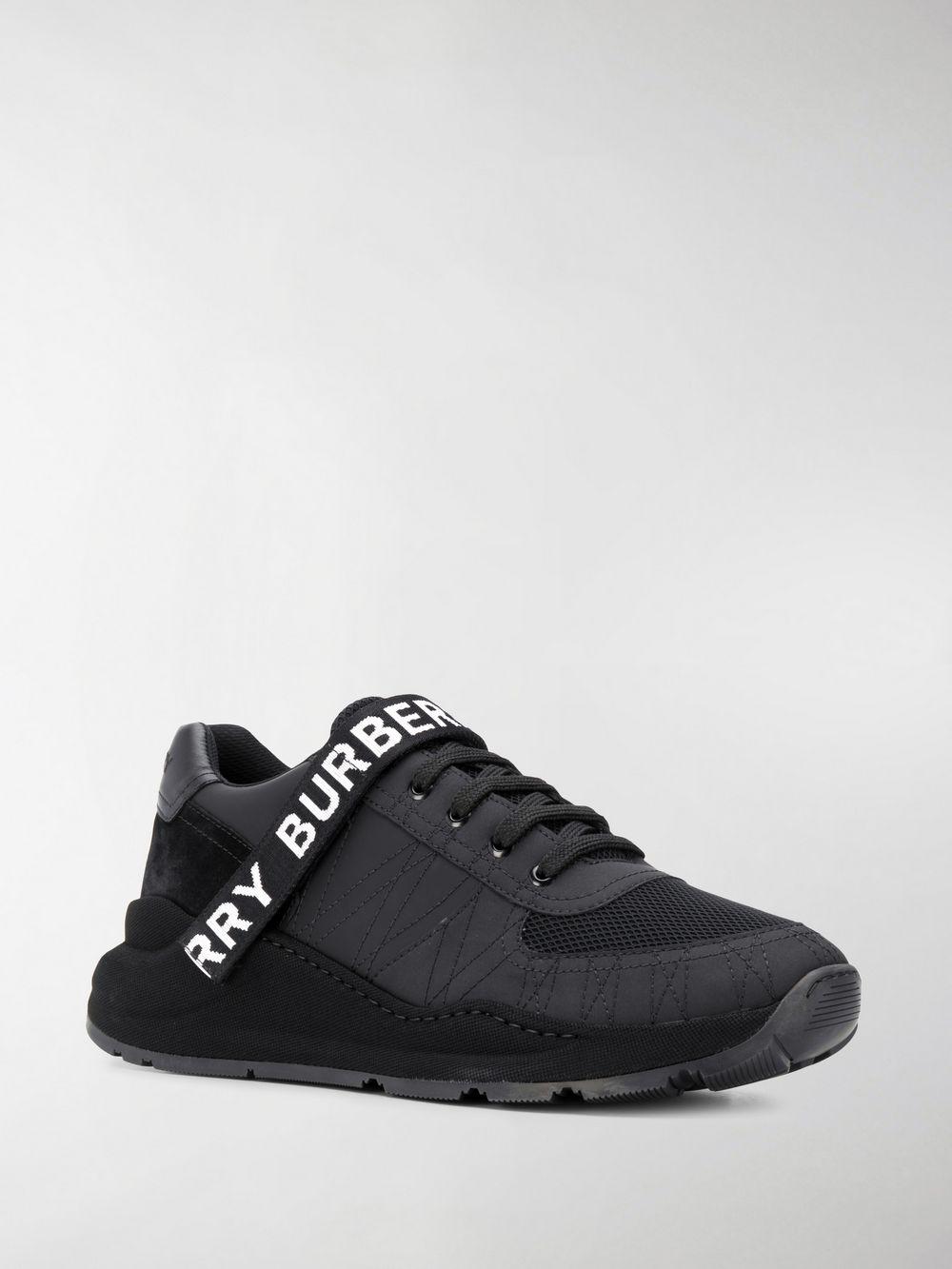 Burberry Logo Strap Sneakers in Black for Men | Lyst