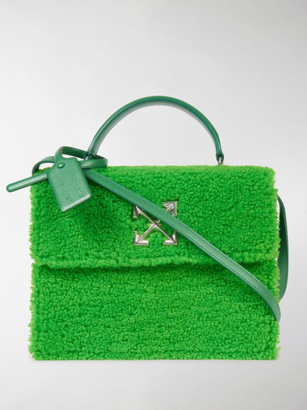 off white furry bolsa