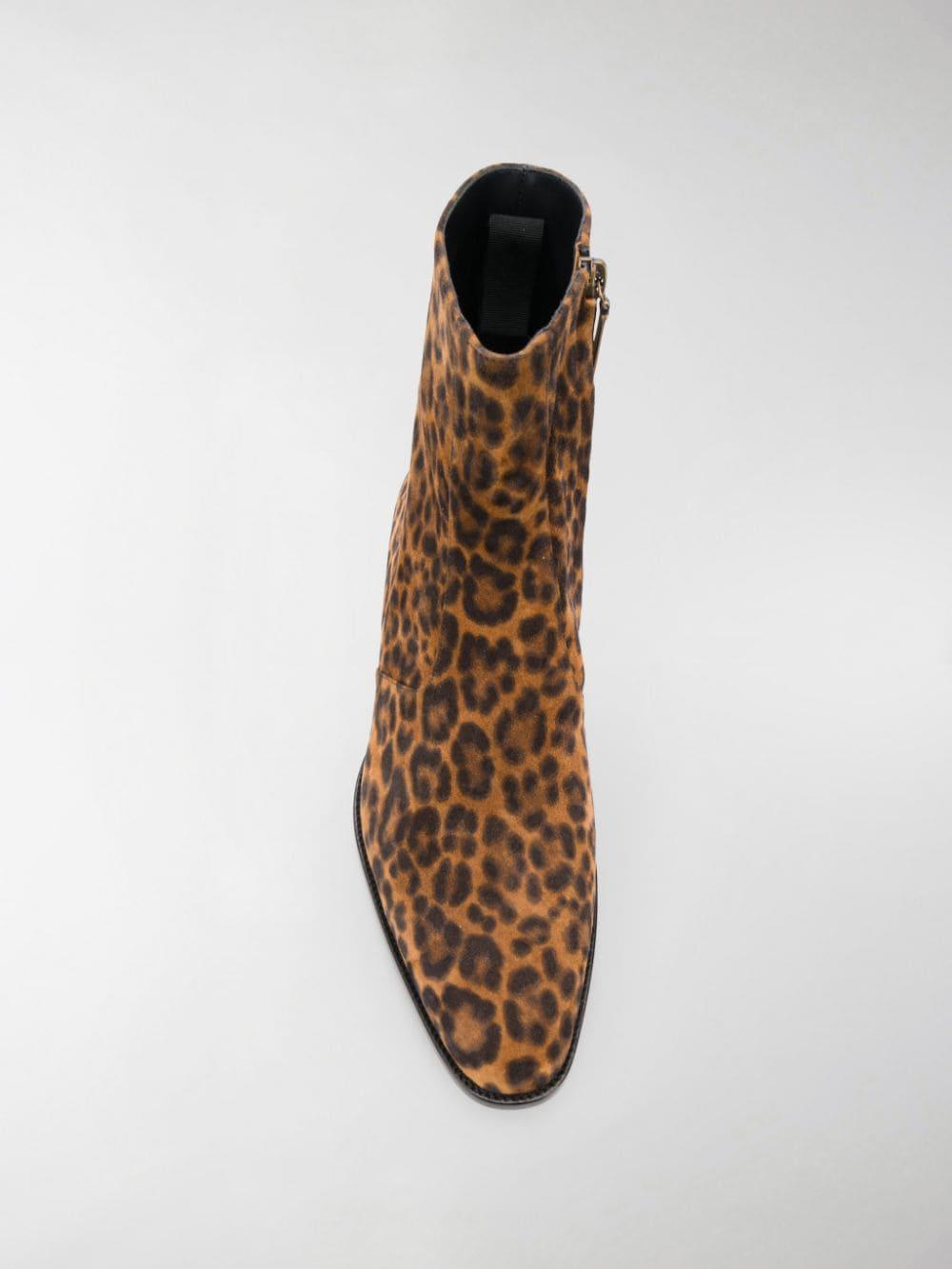 saint laurent leopard boots