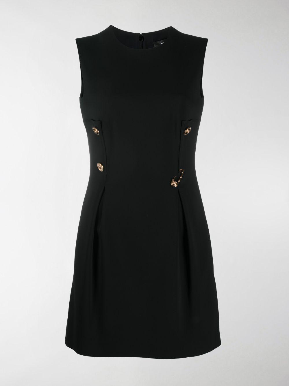 Versace Safety Pin Detail Mini Dress in Black - Lyst