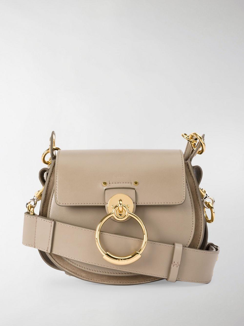 Chloé Grey Tess Leather Shoulder Bag in Gray - Lyst