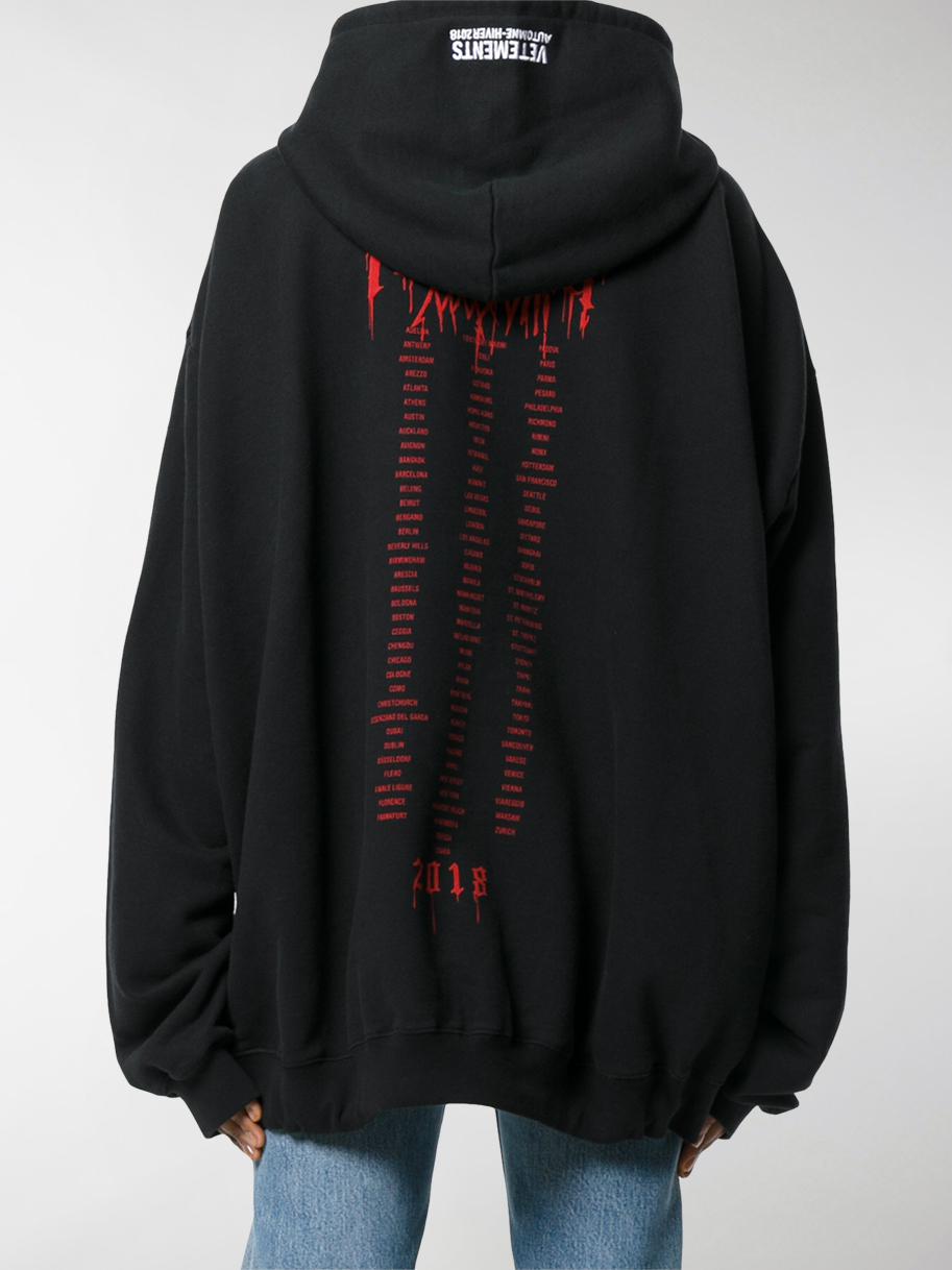 Vetements Tour Oversized Cotton Hoodie in Black | Lyst