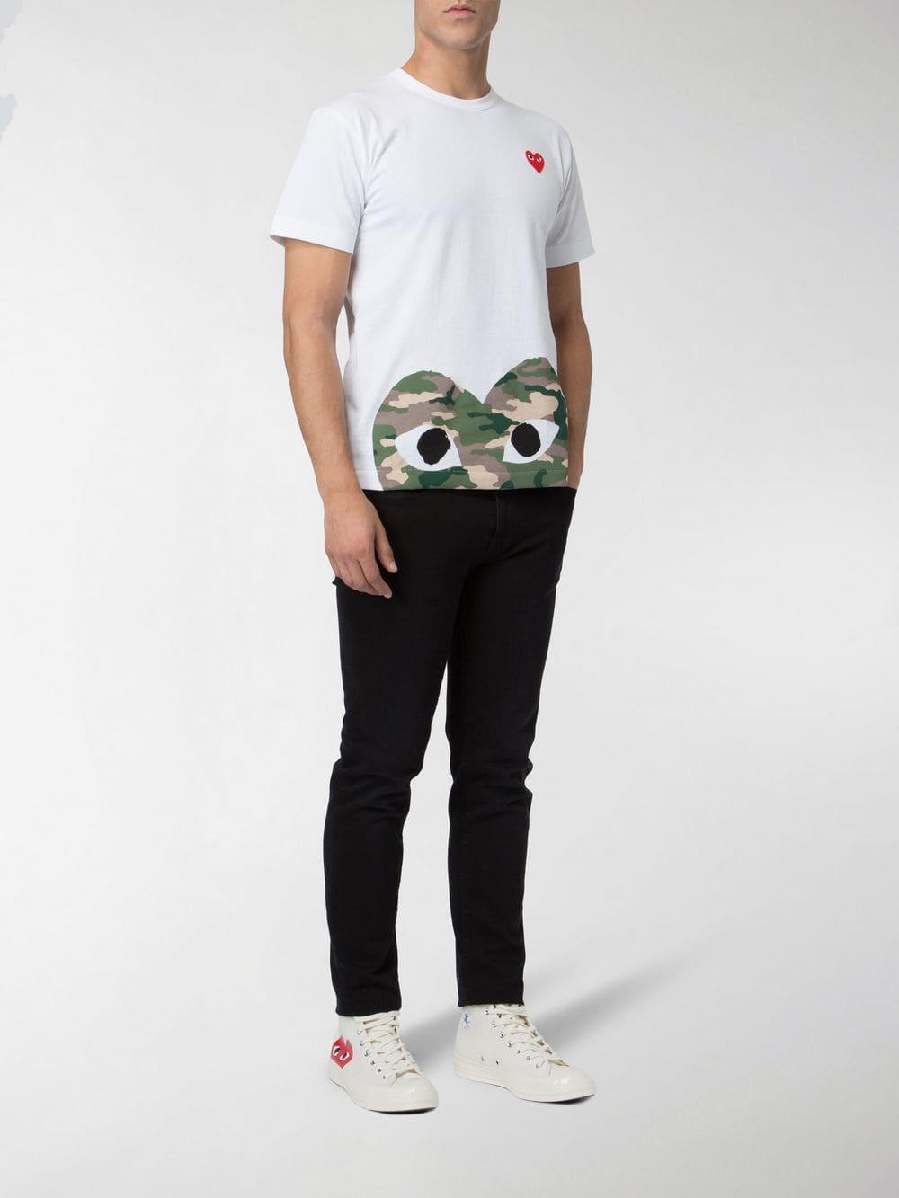 comme des garcons t shirt camo
