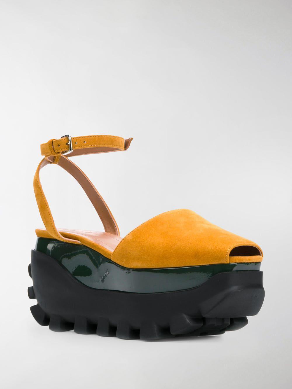 Marni Leather Platform Sandals in 