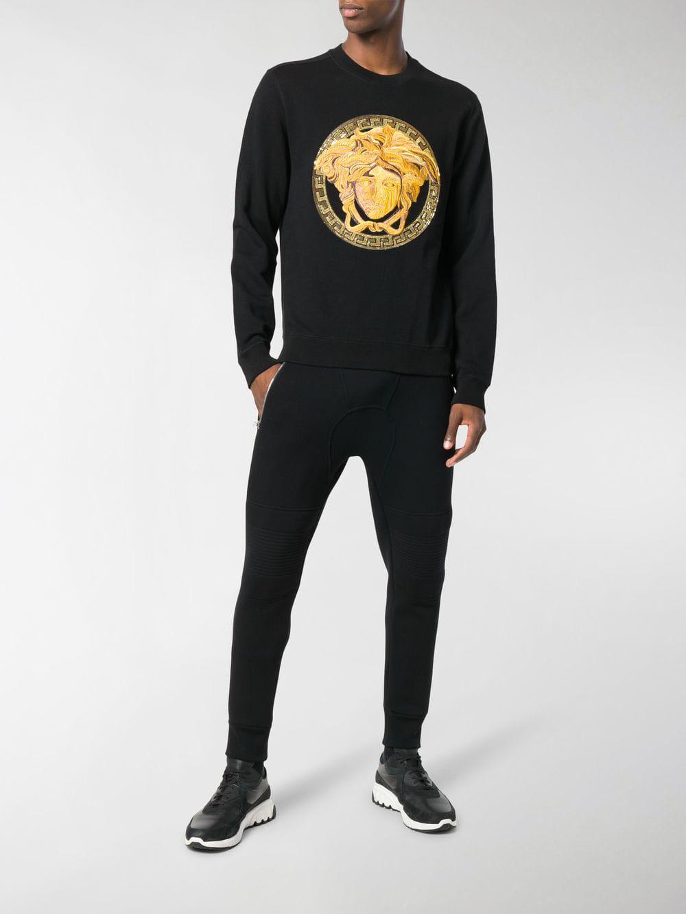 Versace Cotton Medusa Head Sweatshirt in Black for Men | Lyst