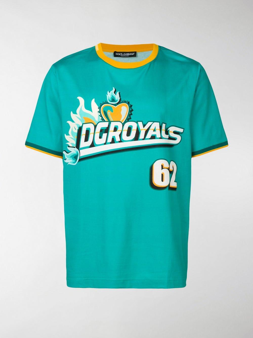 Dolce & Gabbana Cotton Dg Royals Logo T-shirt in Green for Men | Lyst
