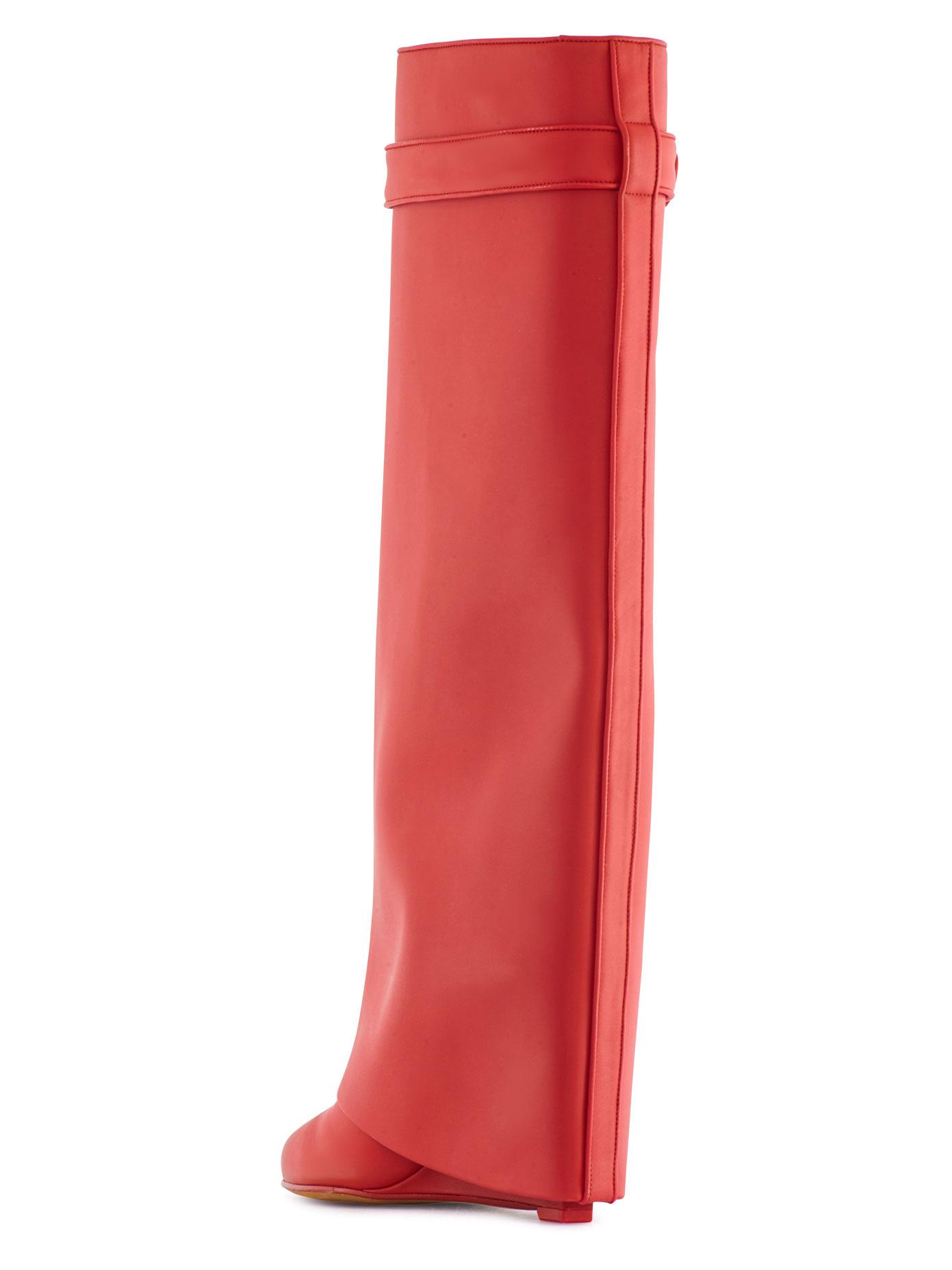 Givenchy Shark Lock High Boot in Red | Lyst