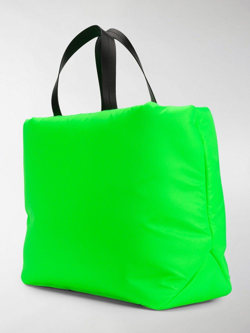 Prada Neon Green Padded Tote Bag - Lyst