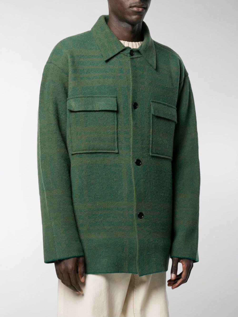 Jacquemus Checked Shirt Jacket in Green 