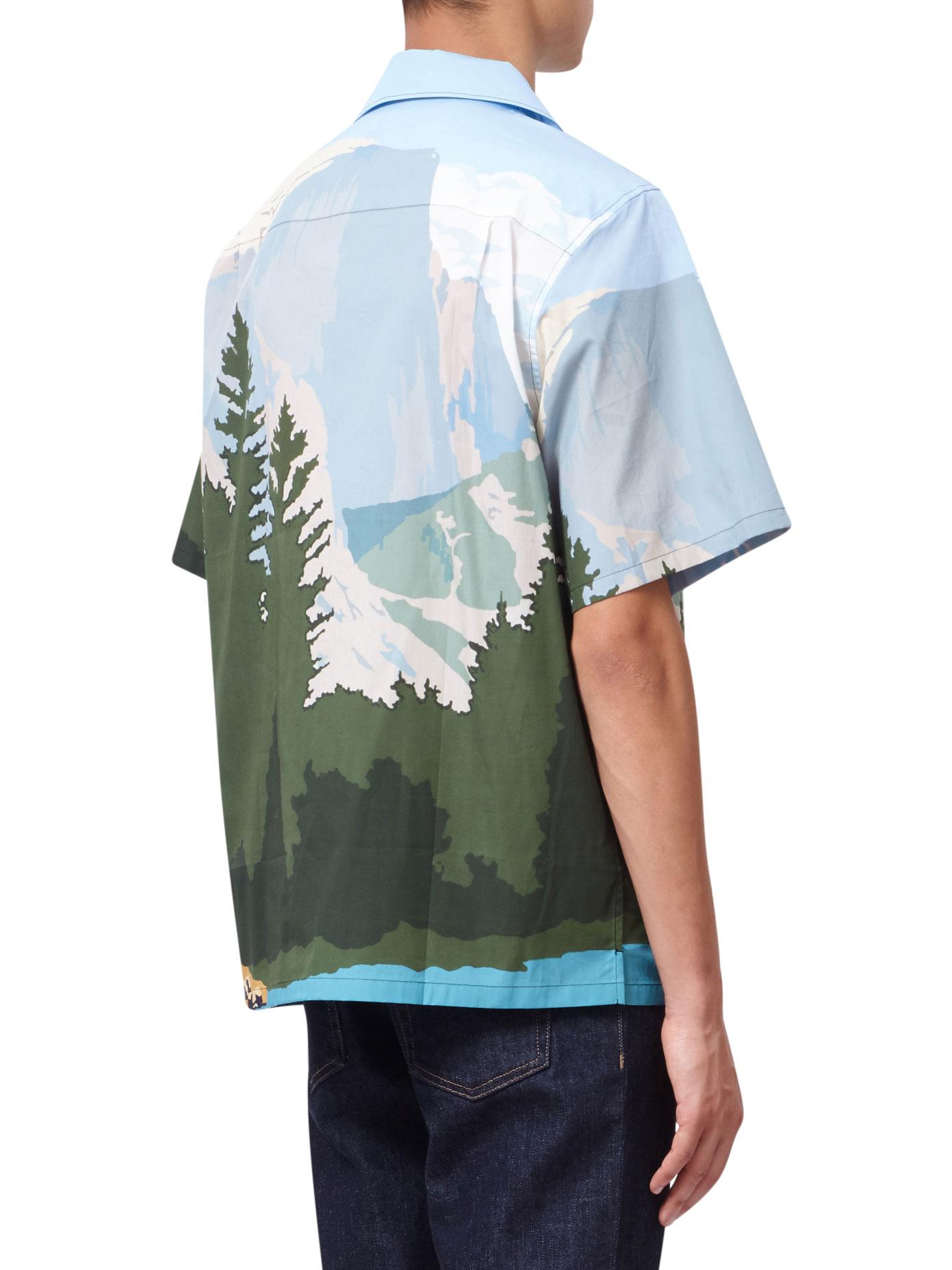 Prada Mountain Print Cotton Shirt for Men - Lyst