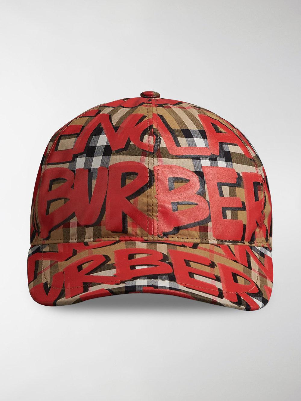 burberry hat red