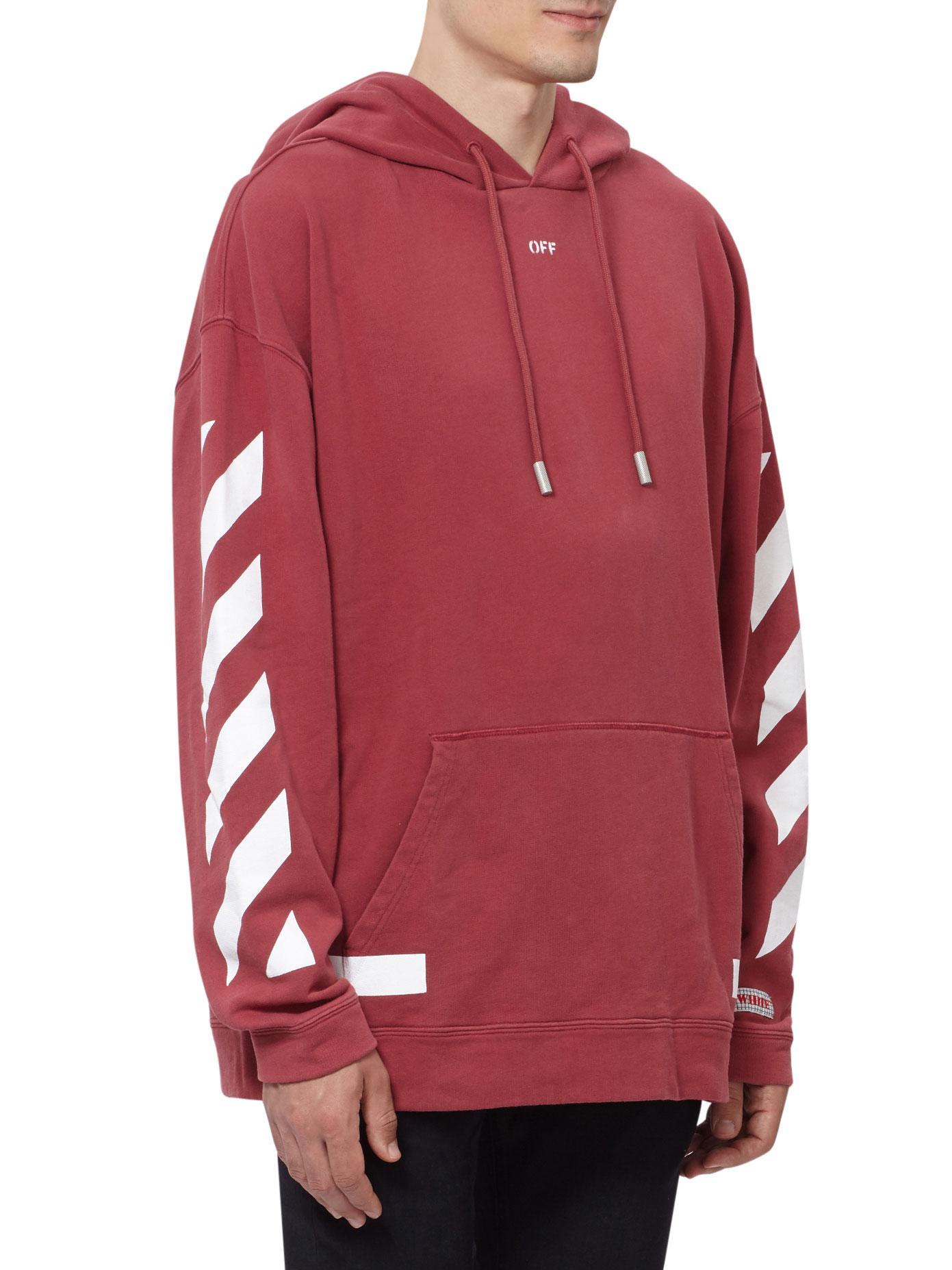 Off-White c/o Virgil Abloh Diagonal Stripes Oversized Cotton Hoodie in ...