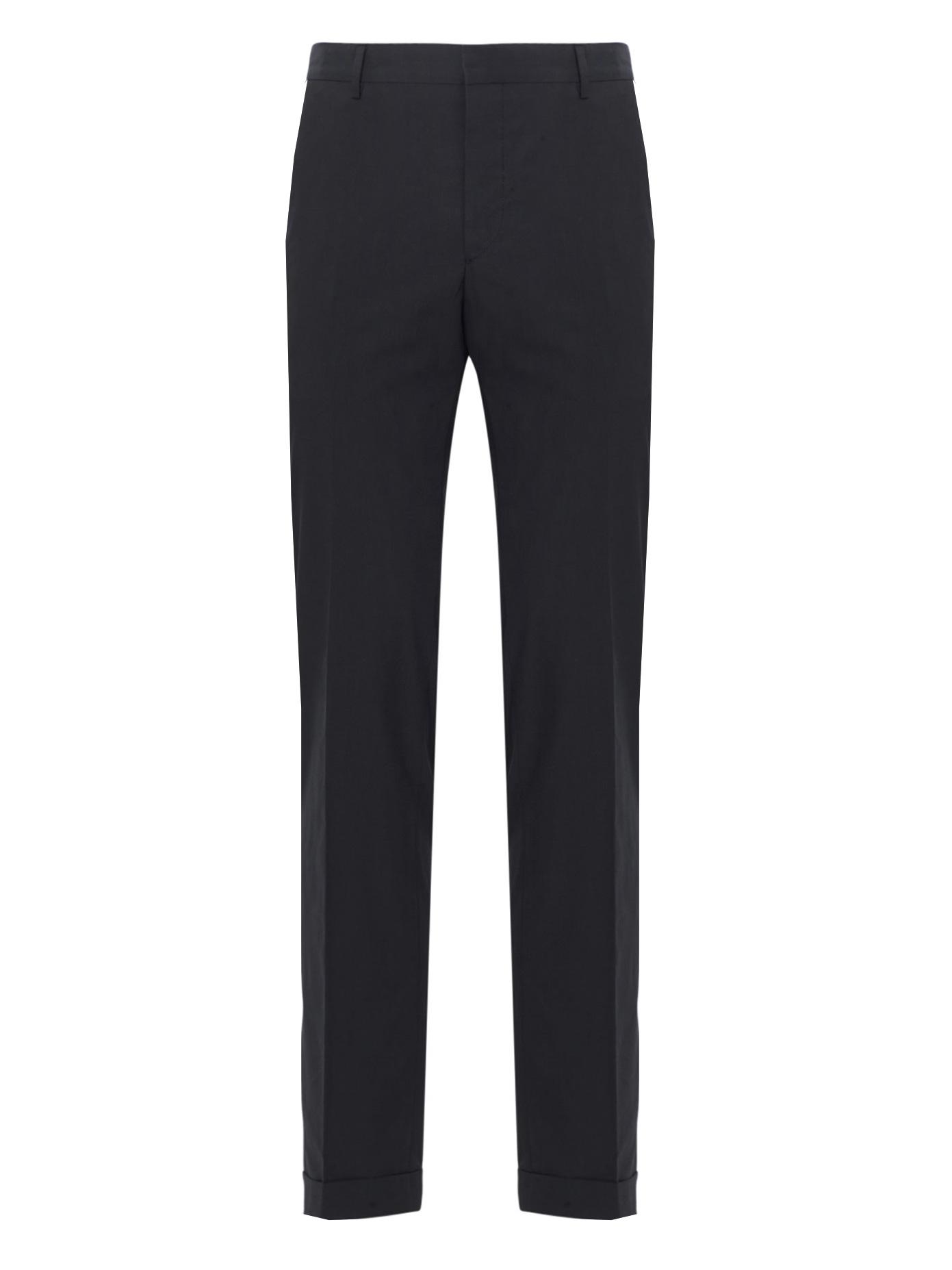 Lyst - Prada Tailored Cotton Trousers in Black for Men