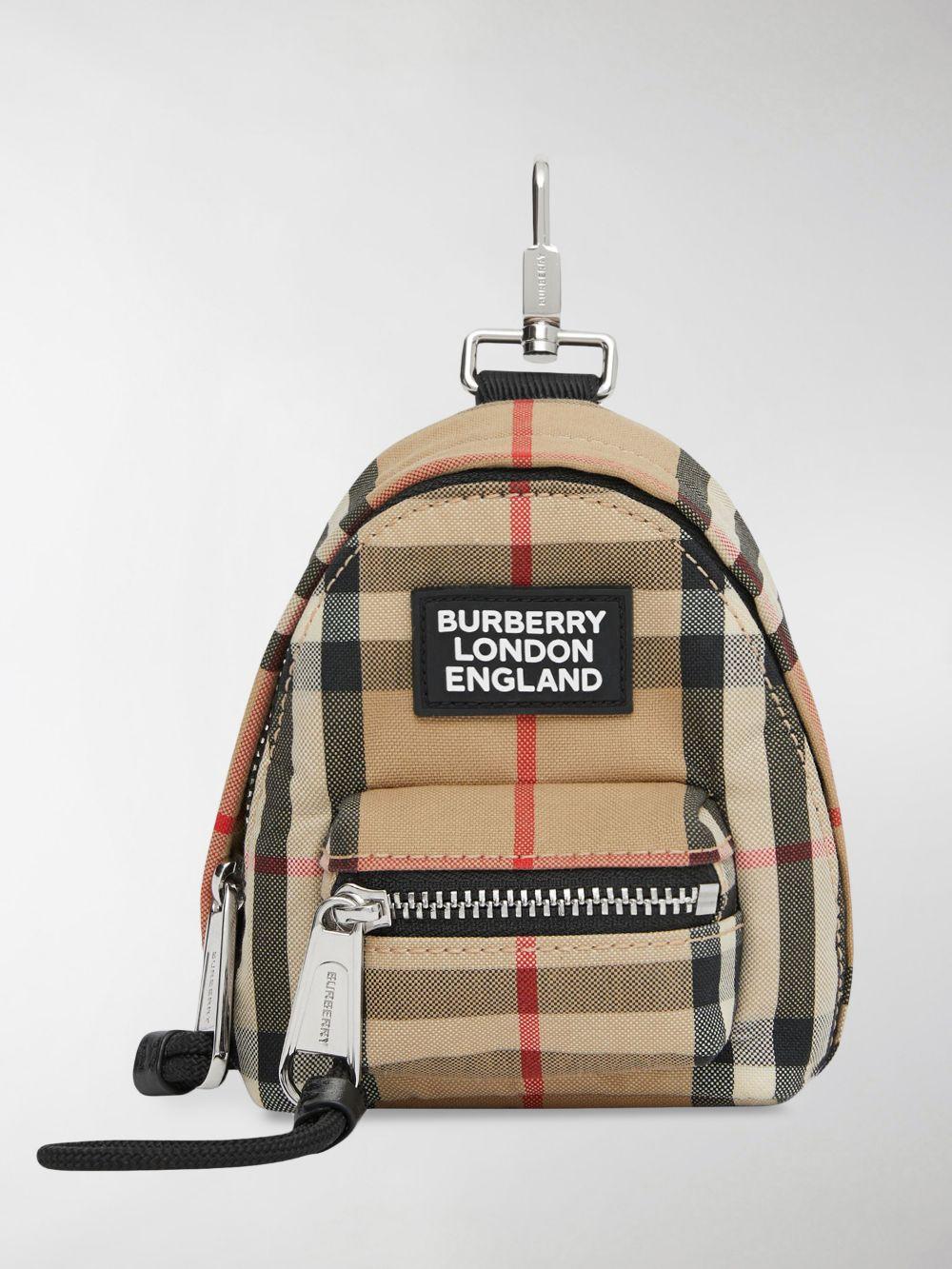 Burberry Cotton Vintage Check Backpack Charm for Men - Save 17% | Lyst