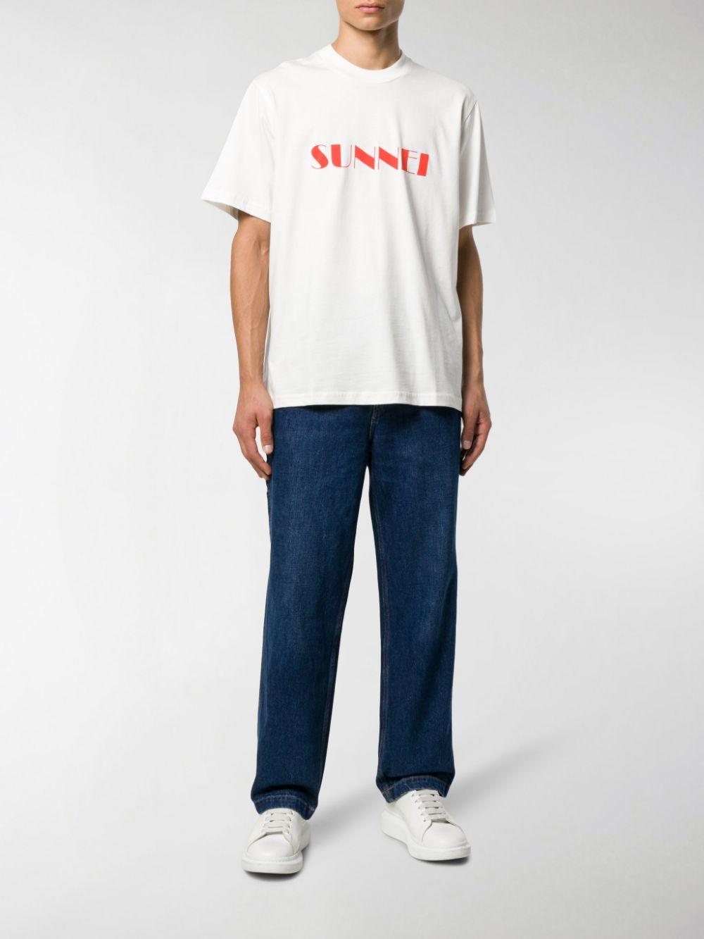 Sunnei Cotton Logo Print T-shirt in White for Men - Lyst