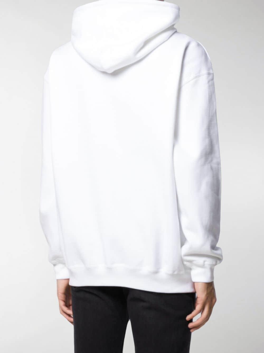Balenciaga Cotton Logo Print Hoodie in White for Men - Lyst