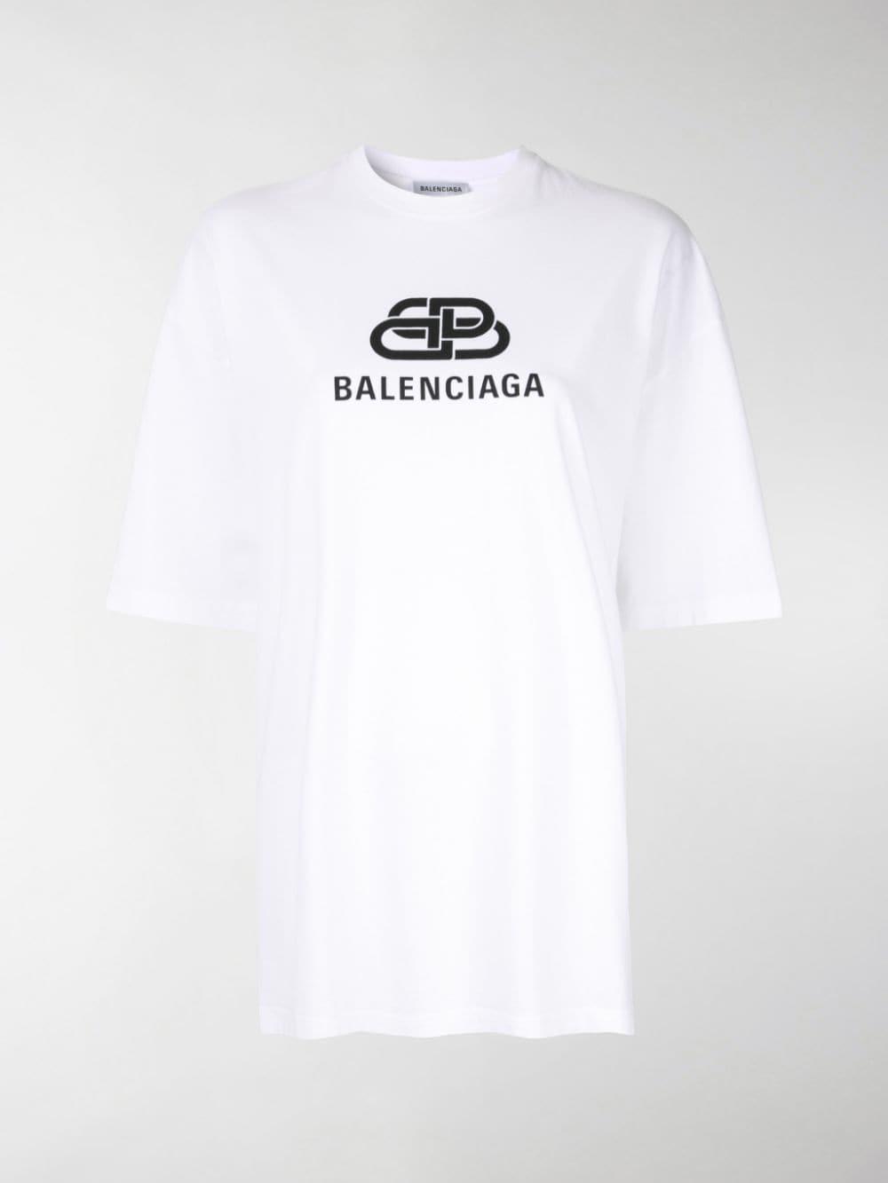 Balenciaga Oversized Logo T-shirt in White - Lyst