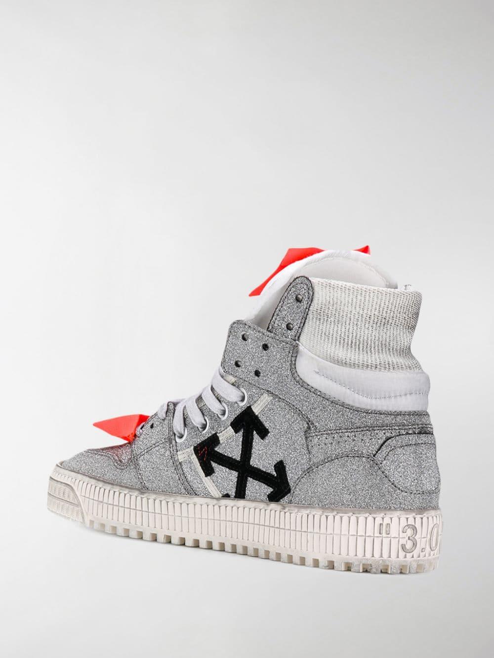 Off-White c/o Virgil Abloh Leather Off Court Glitter Sneakers in Silver  (Metallic) | Lyst