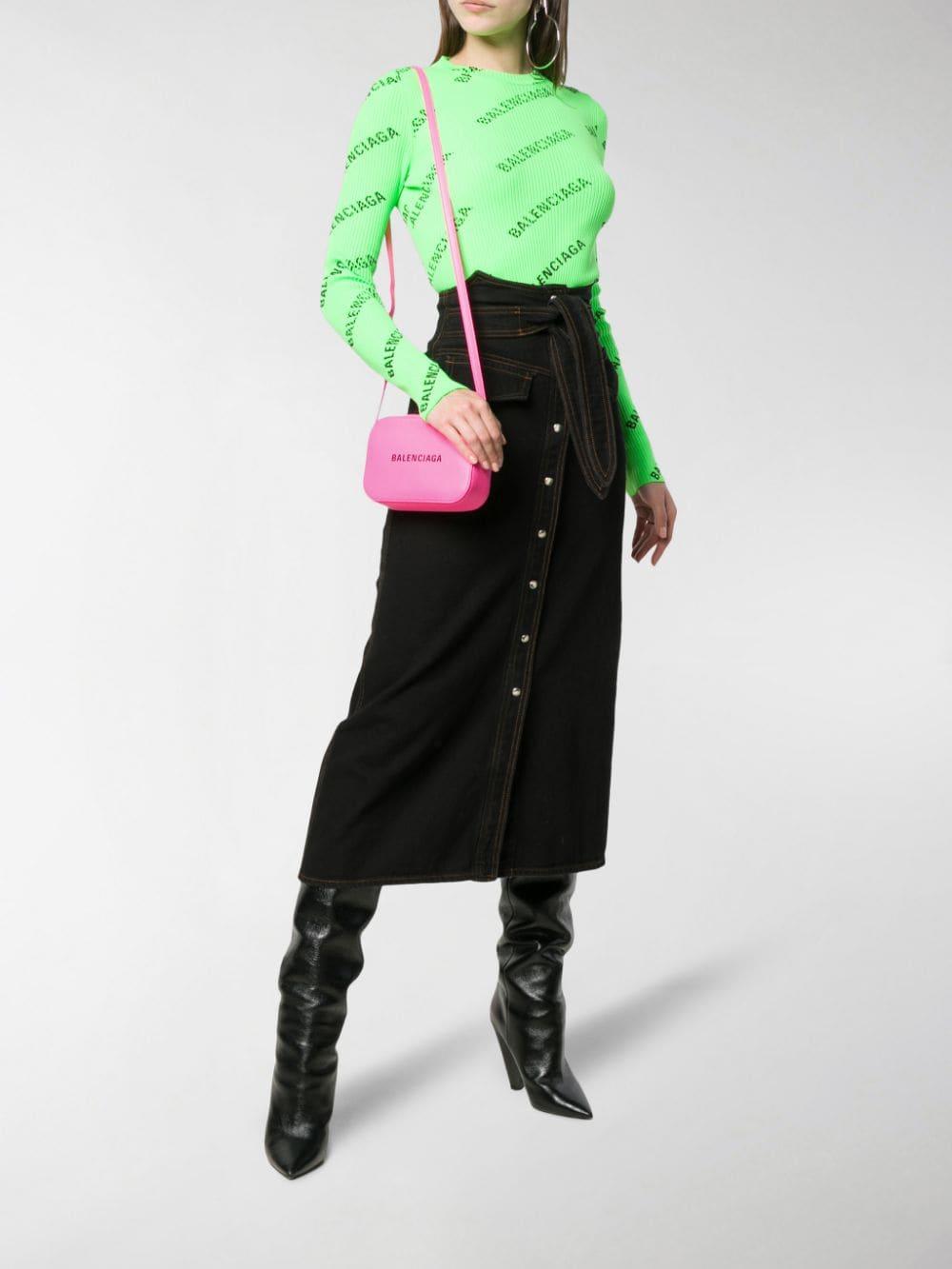 pink balenciaga camera bag