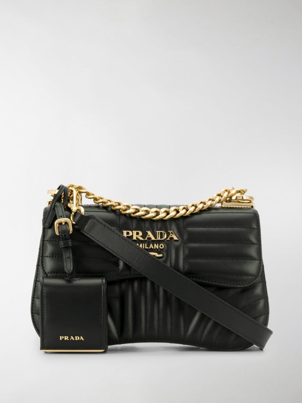 prada diagramme medium leather bag