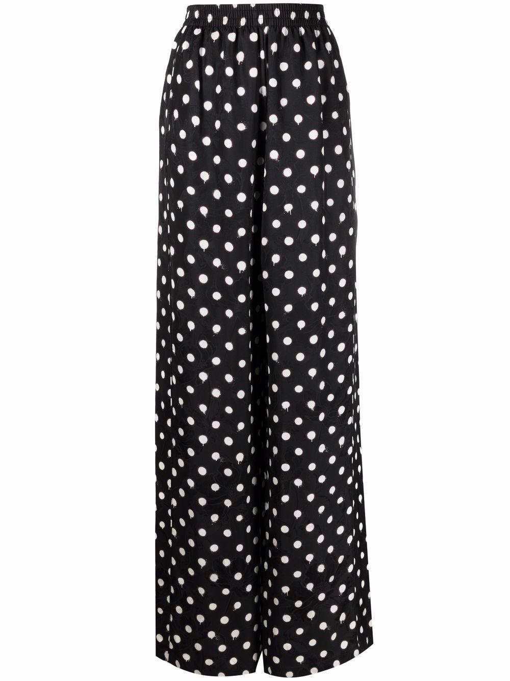 Balenciaga Polka-dot Wide-leg Trousers 