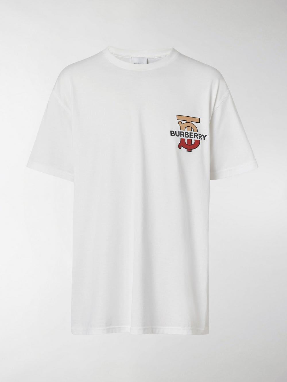Burberry Tb Monogram T-shirt in White for Men | Lyst