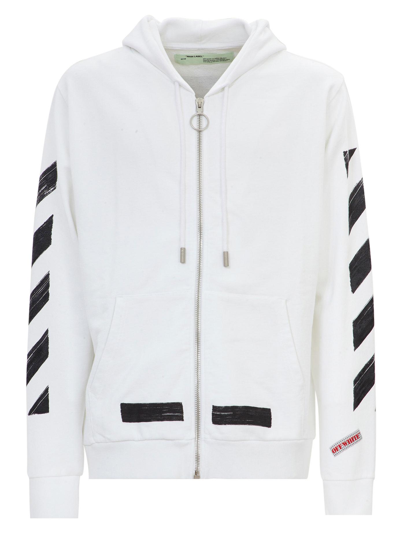 off white hoodie zip up
