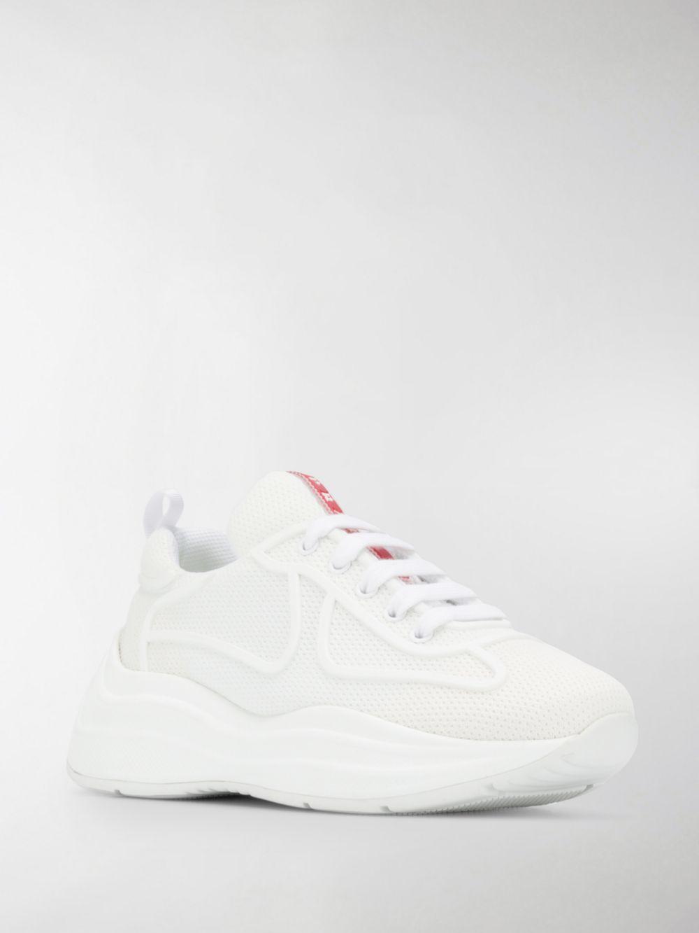 prada raised sole low tops white