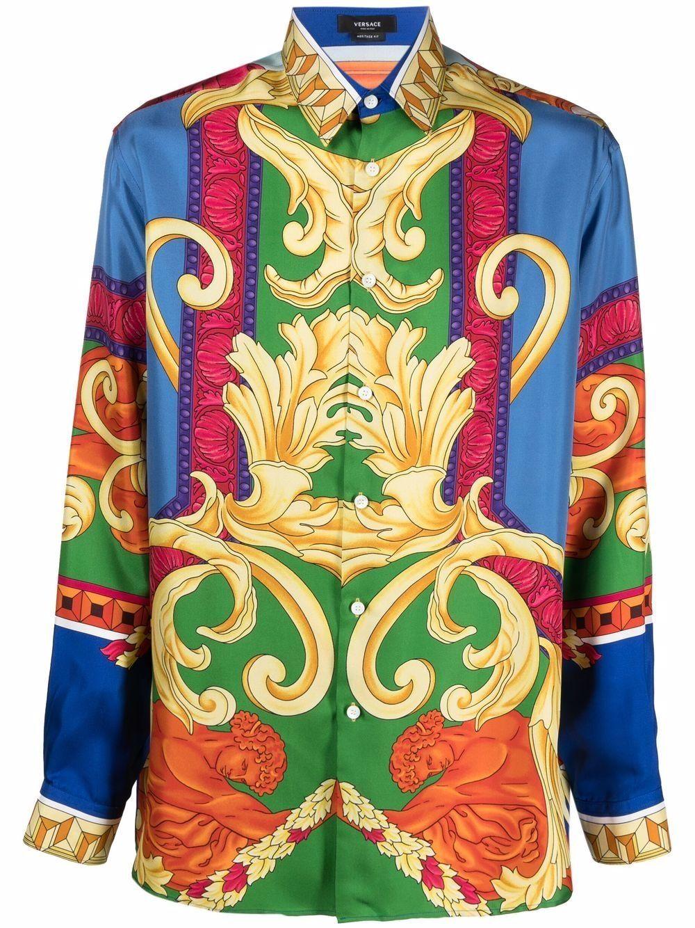 Camicia Medusa Renaissance con stampa da Uomo di Versace in Blu | Lyst