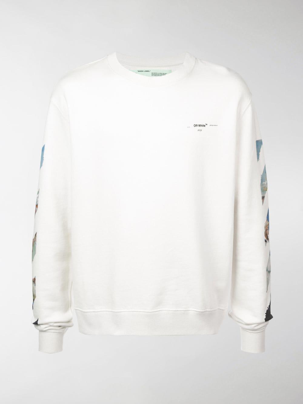 Off-White c/o Virgil Abloh Cotton Colour Painting Diagonals Crew Sweat in  White for Men - Lyst