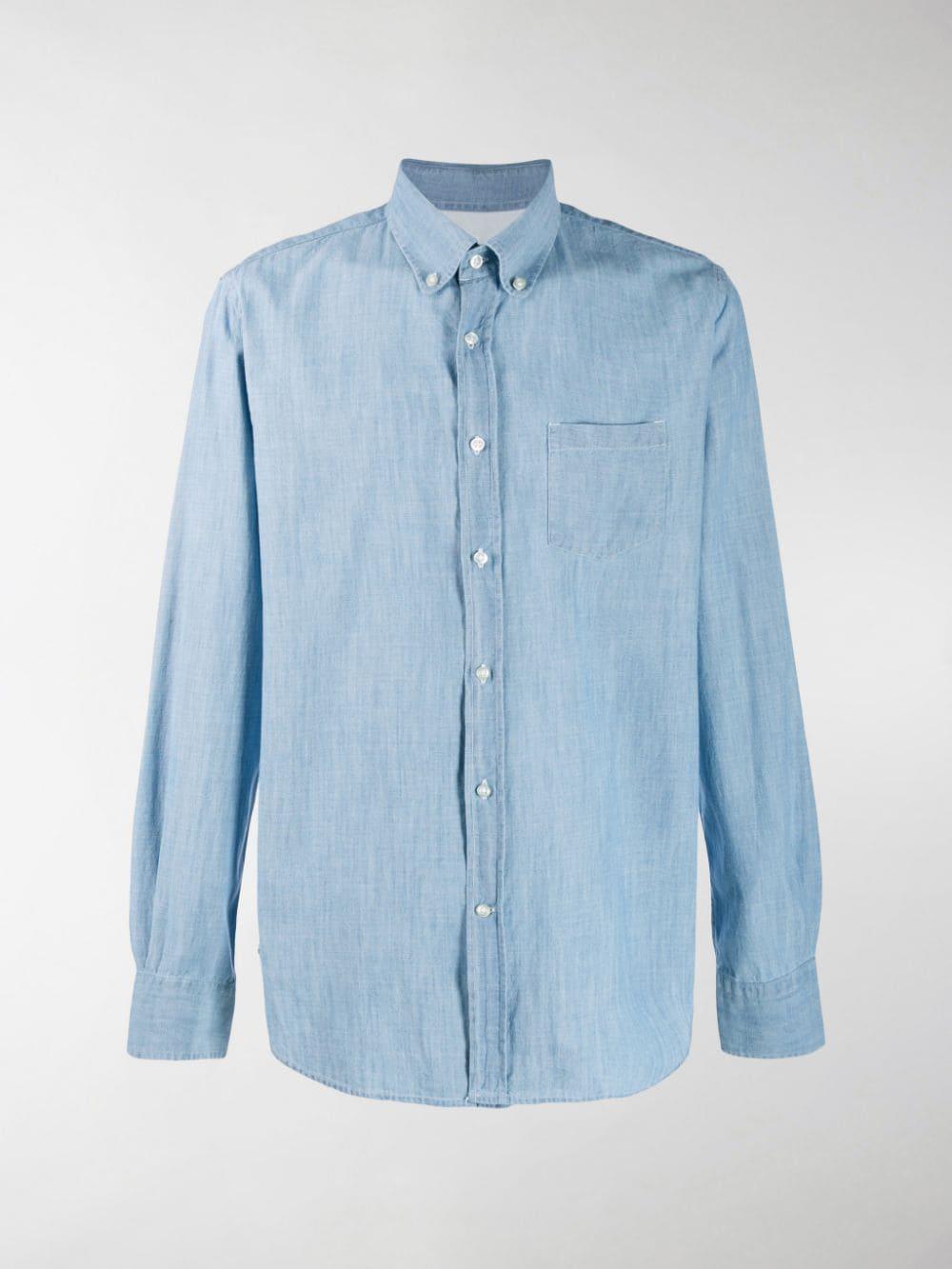 Officine Generale Cotton Antime Chambray Shirt in Blue for Men - Lyst