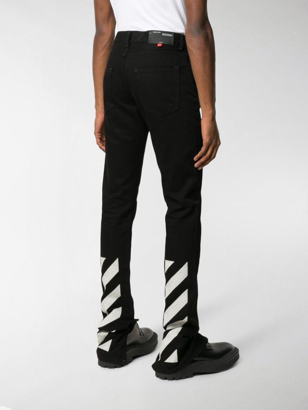 off white diagonal jeans