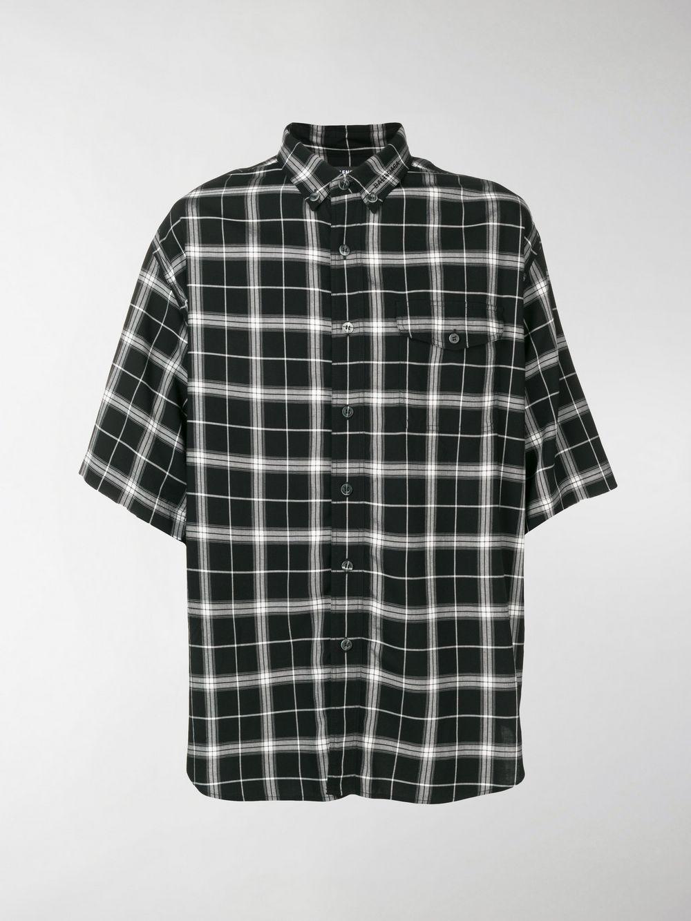 Balenciaga Shortsleeve Check Shirt in Black for Men Lyst