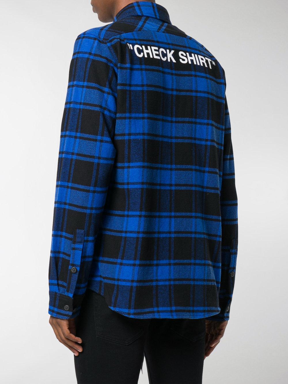 Off-White c/o Virgil Abloh Quote Flannel Shirt in Blue for Men - Lyst
