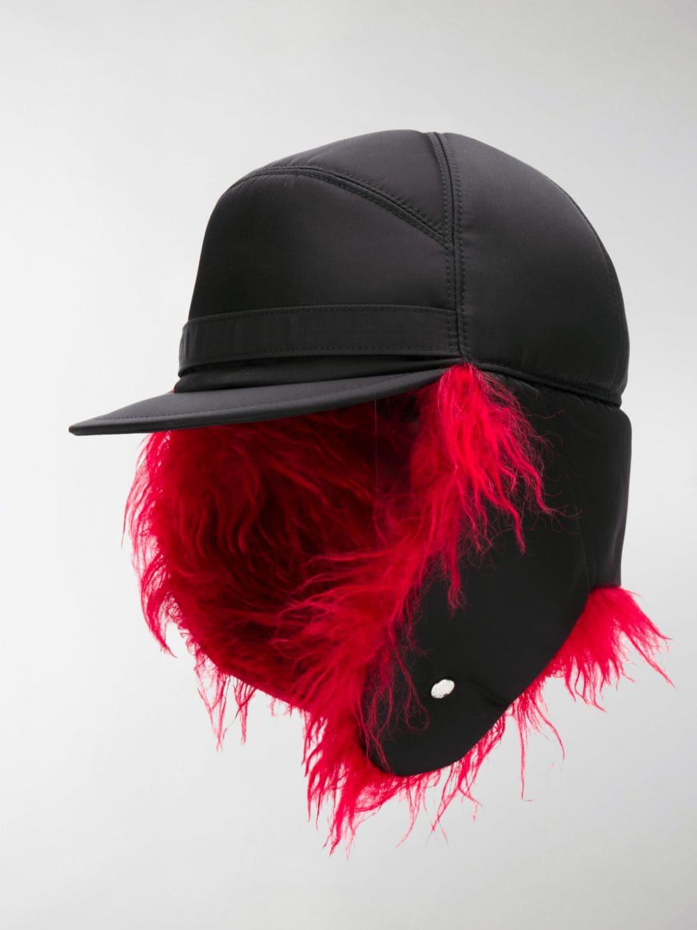 Prada Faux Fur Trapper Hat in Black for Men | Lyst