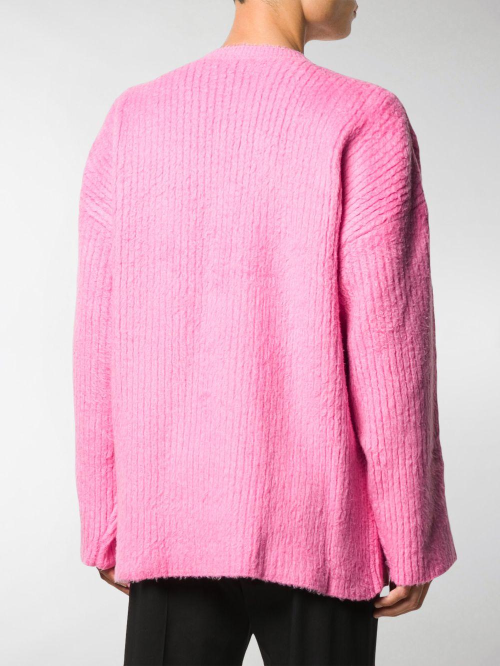 Balenciaga Cotton Oversized Logo-embroidered Jumper in Pink for Men - Lyst