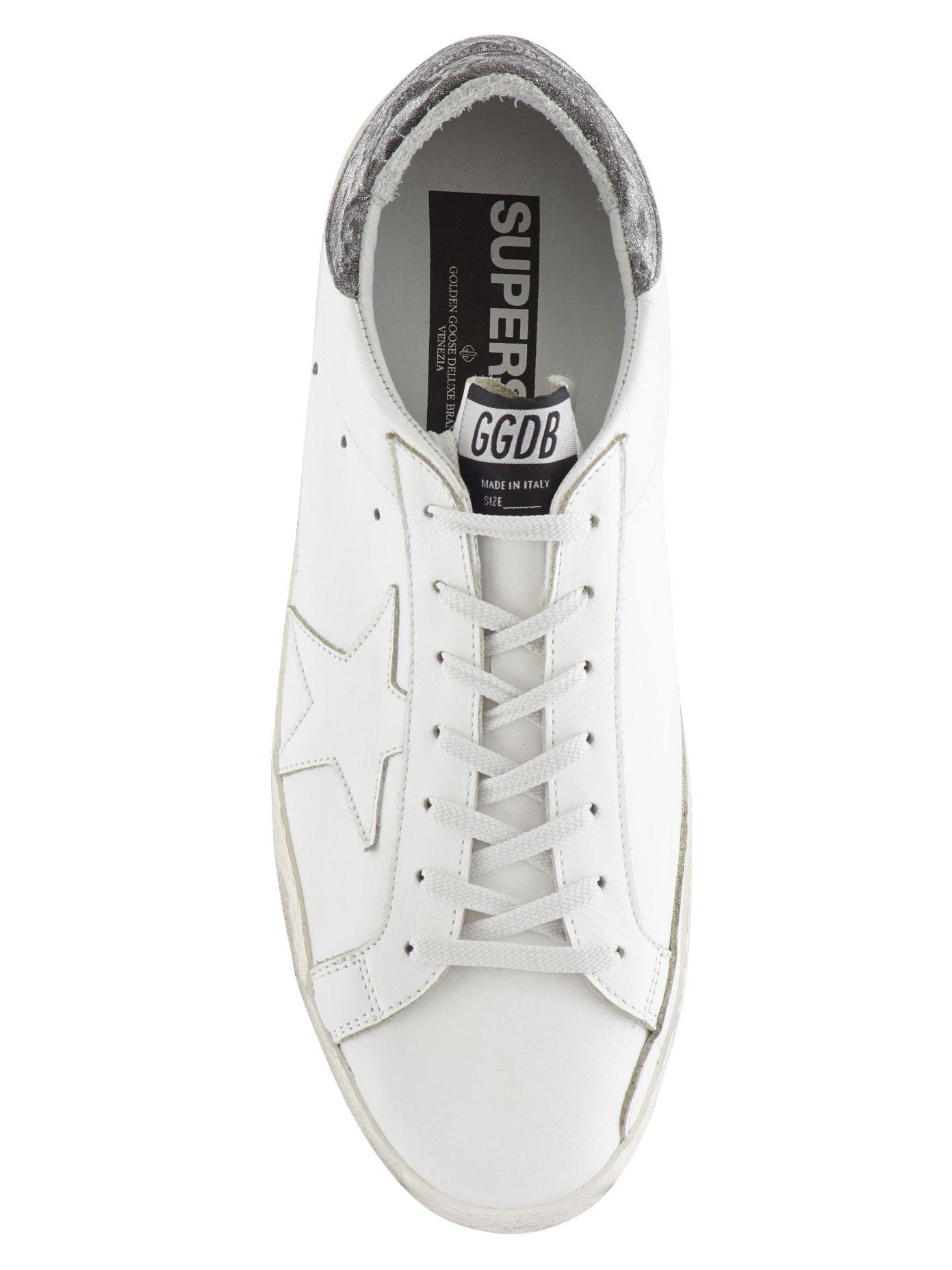 Golden Goose Superstar Landed Edition Leather Sneakers in White 